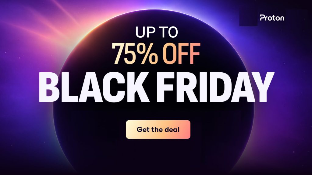 Proton Black Friday 2026 banner